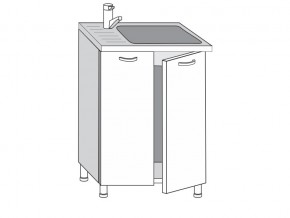 2.60.2мн Шкаф-стол на 600мм под накладную мойку с 2-мя дверцами в Белоярском - beloyarskij.magazin-mebel74.ru | фото