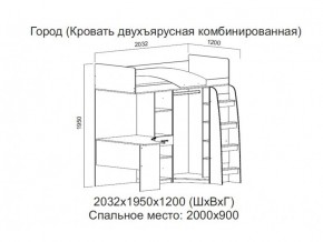 Кровать двухъярусная комбинированная в Белоярском - beloyarskij.magazin-mebel74.ru | фото