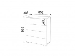 М05 (ручка брусок) Комод (4 ящика) в Белоярском - beloyarskij.magazin-mebel74.ru | фото