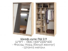 шкаф-купе ПШ-2.9 1500 Норд Белый жемчуг 1500 в Белоярском - beloyarskij.magazin-mebel74.ru | фото