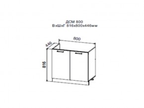 Шкаф нижний ДСМ800 под мойку в Белоярском - beloyarskij.magazin-mebel74.ru | фото